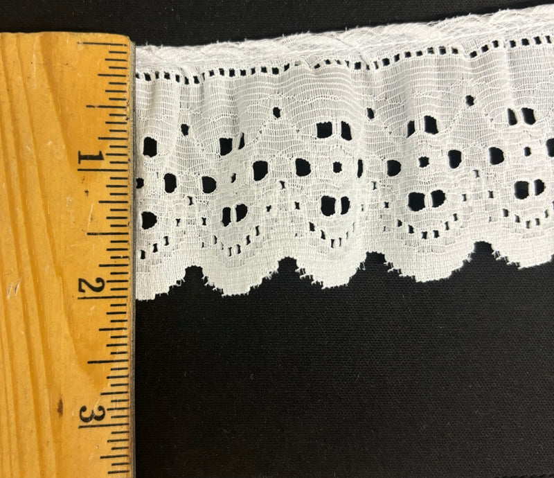 2" Ruffled Gathered Embroidery Eyelet Lace Trimming! - 8 Yards!