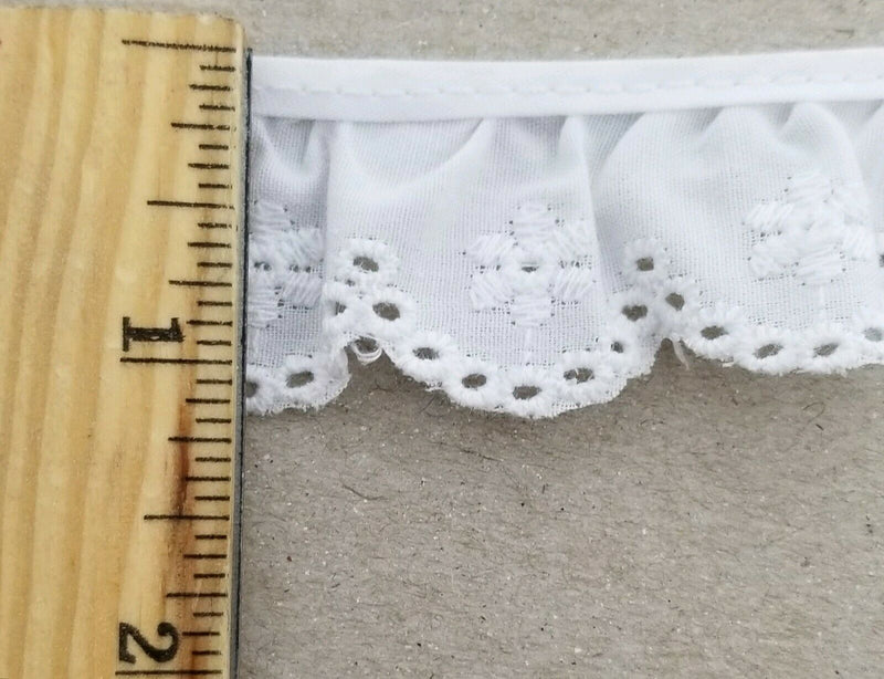 1 3/4 Ivory Ruffled Eyelet Lace Trim by the Yard – Quilting Fabric Supplier
