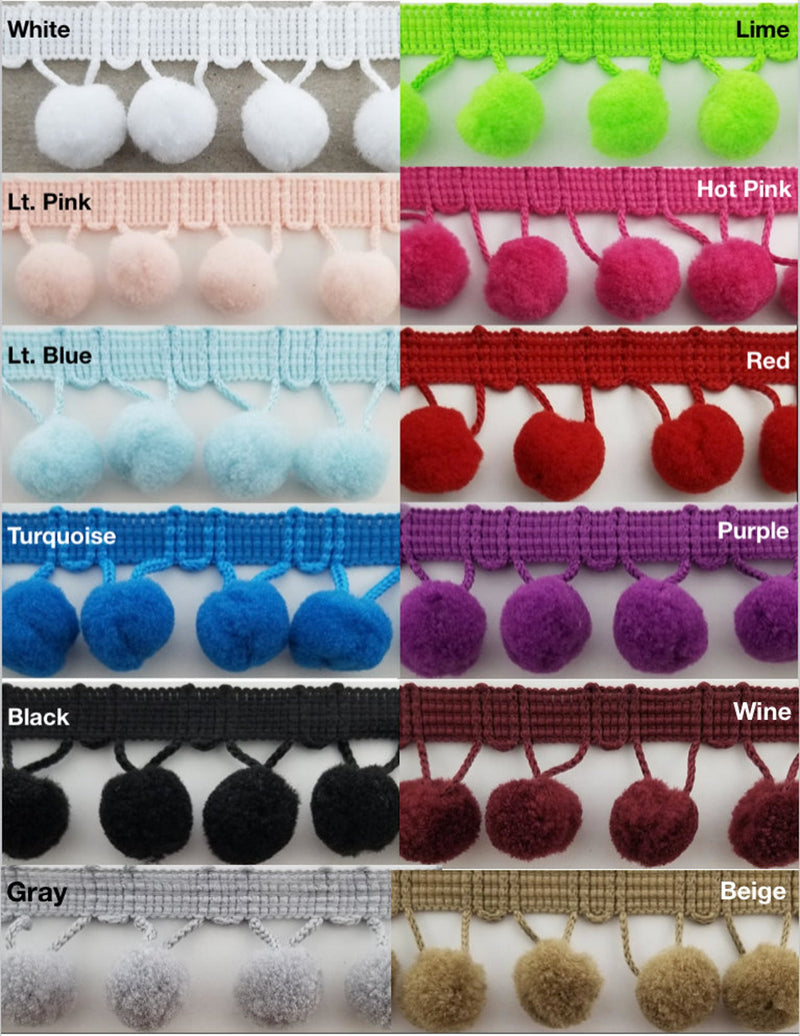  YYCRAFT One Roll 9 Yards 5/8 Inch Large Pom Pom Trim Continuous  Trim Lot Wholesale Ball Fringe Sewing-Teal